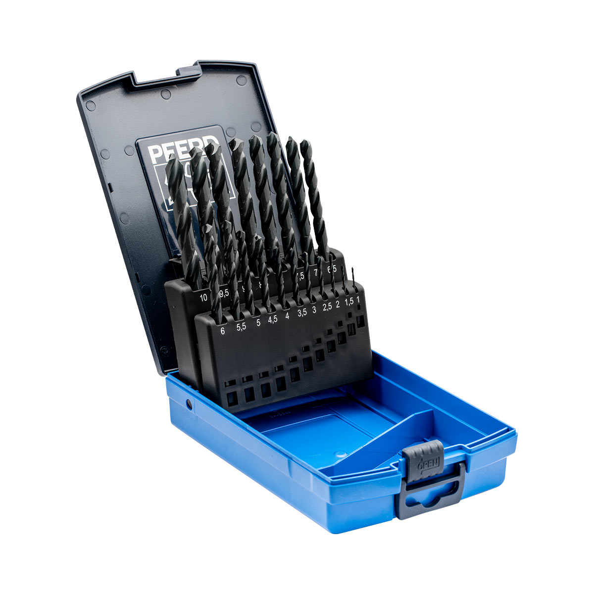 Pferd 25203701 Spiralbohrer-Set 19-tlg. STEEL HSSG N DIN 338 universal