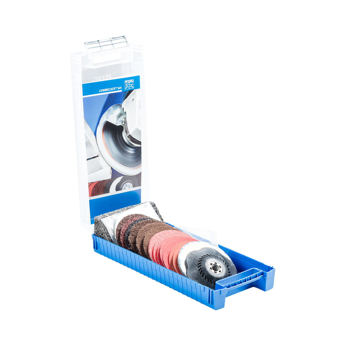 Pferd 49350071 COMBICLICK Set 19-tlg. Ø 115 mm M14 Bearbeitungen grob bis poliert mit Winkelschleifer