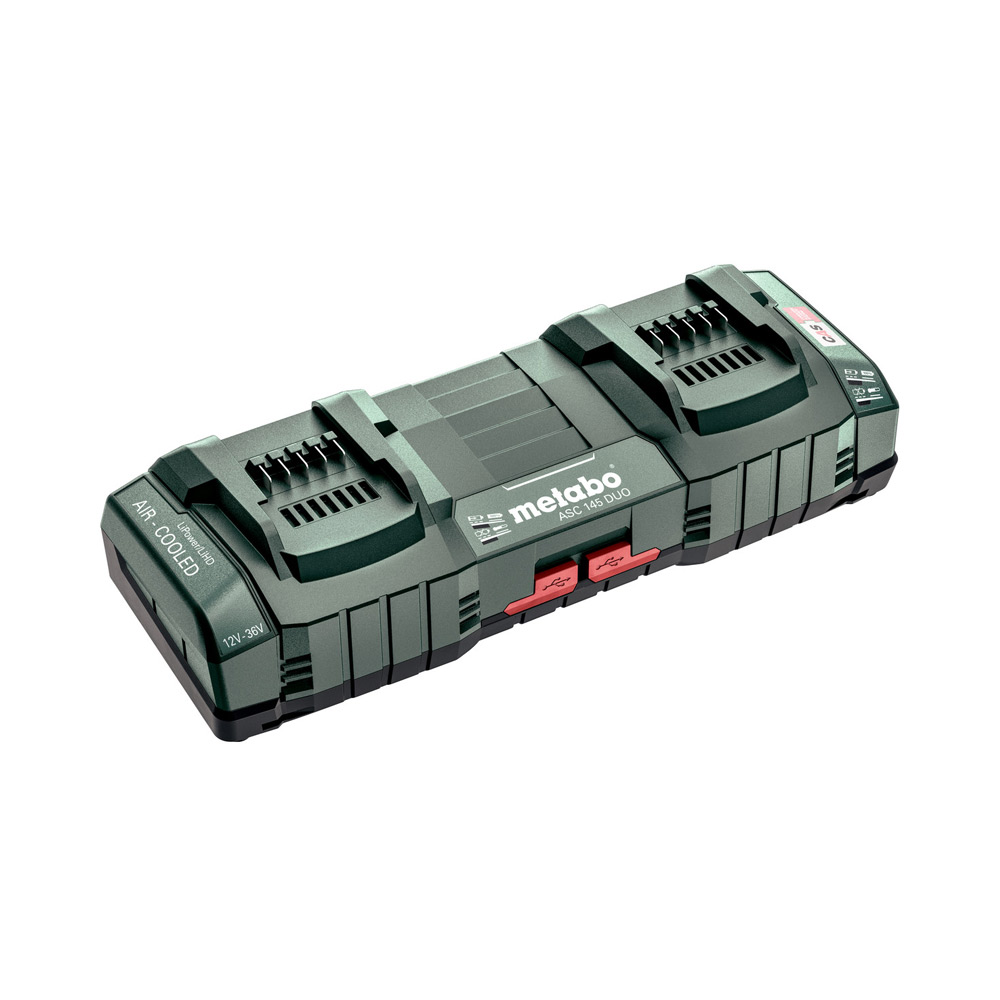 Metabo 627495000 Doppel-Schnellladegerät ASC 145 DUO, 12-36 V, "AIR COOLED"