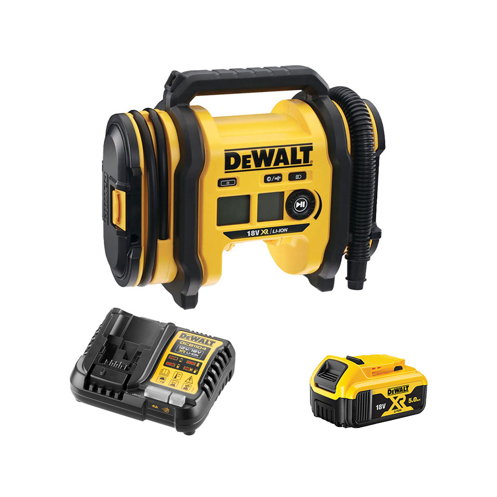 DeWalt DCC018P1-QW 18V Akku-Kompakt-Kompressor mit 1x 5.0Ah Akku und Ladegerät