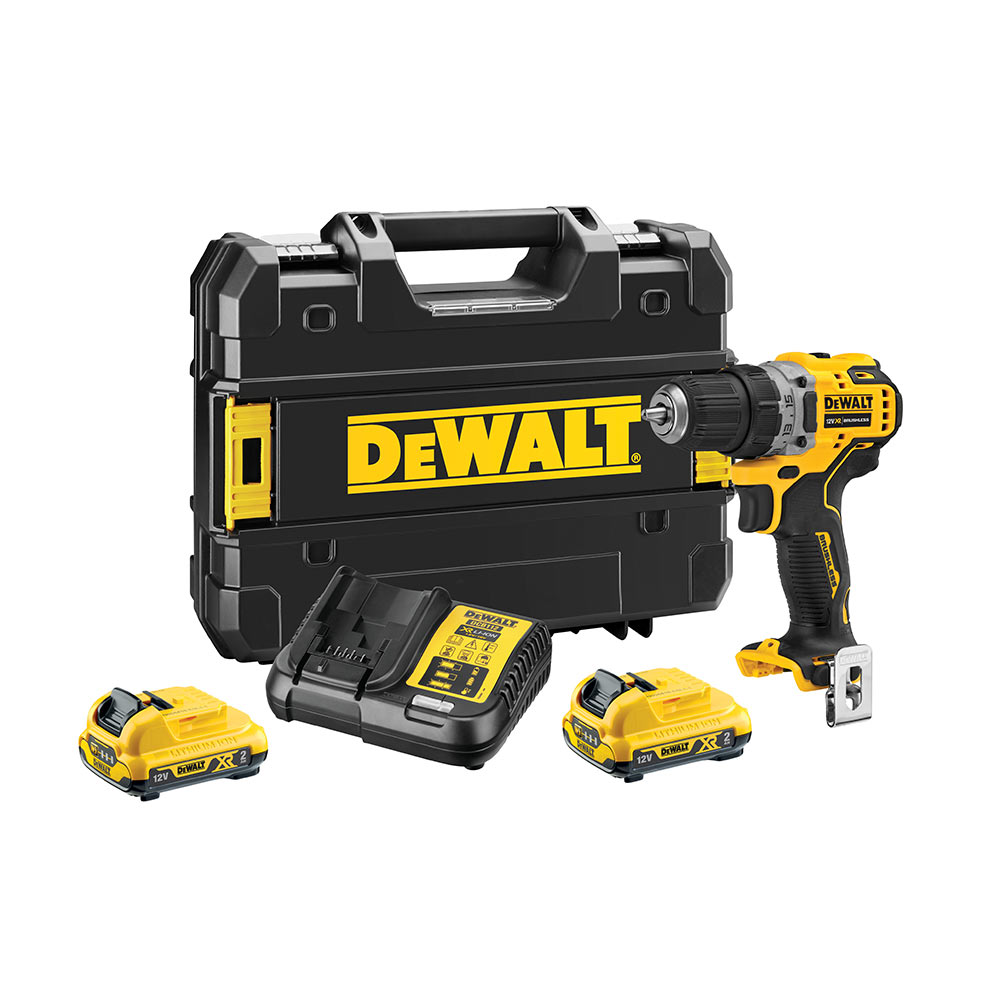 DeWalt DCD701D2-QW 12V Akku-Schlagschrauber mit 2x 2Ah Akkus, Schnellladegerät und Koffer