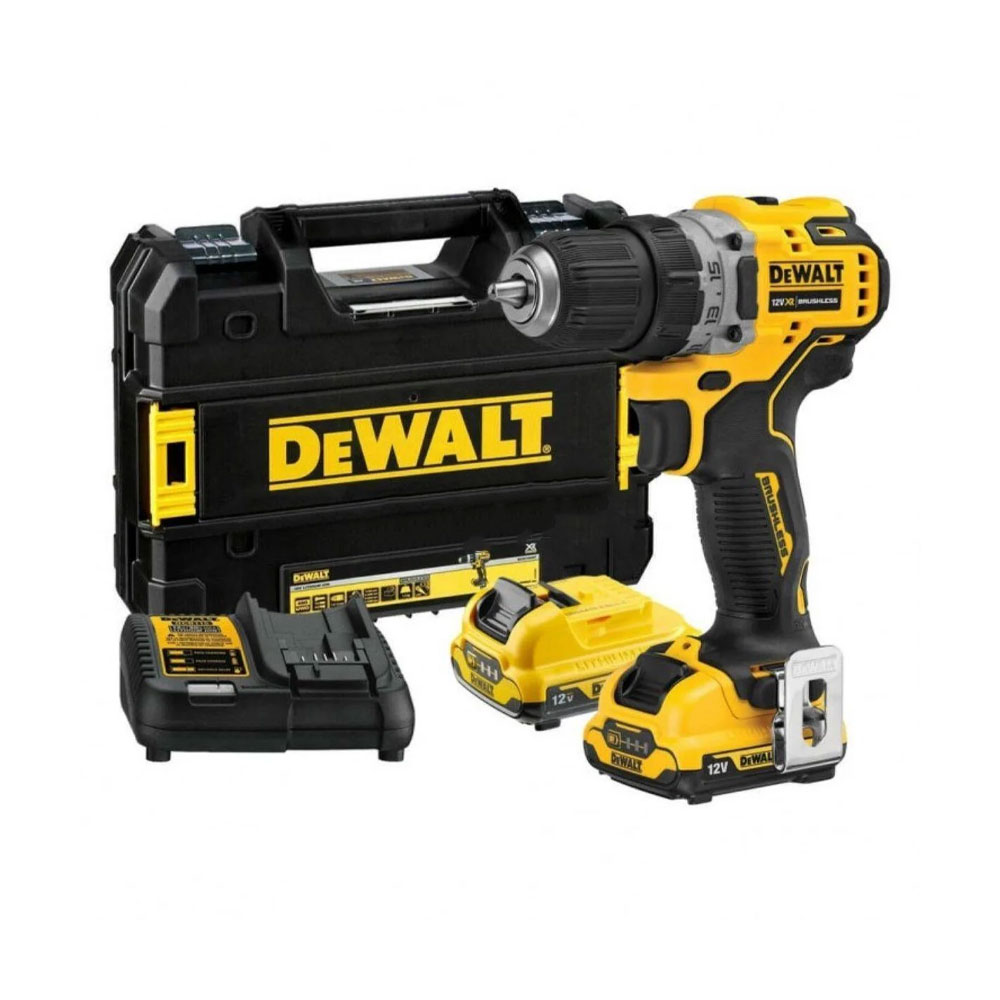 DeWalt DCD706D2-QW 12V Akku-Schlagbohrschrauber mit 2x 2Ah Akkus, Schnellladegerät und Koffer