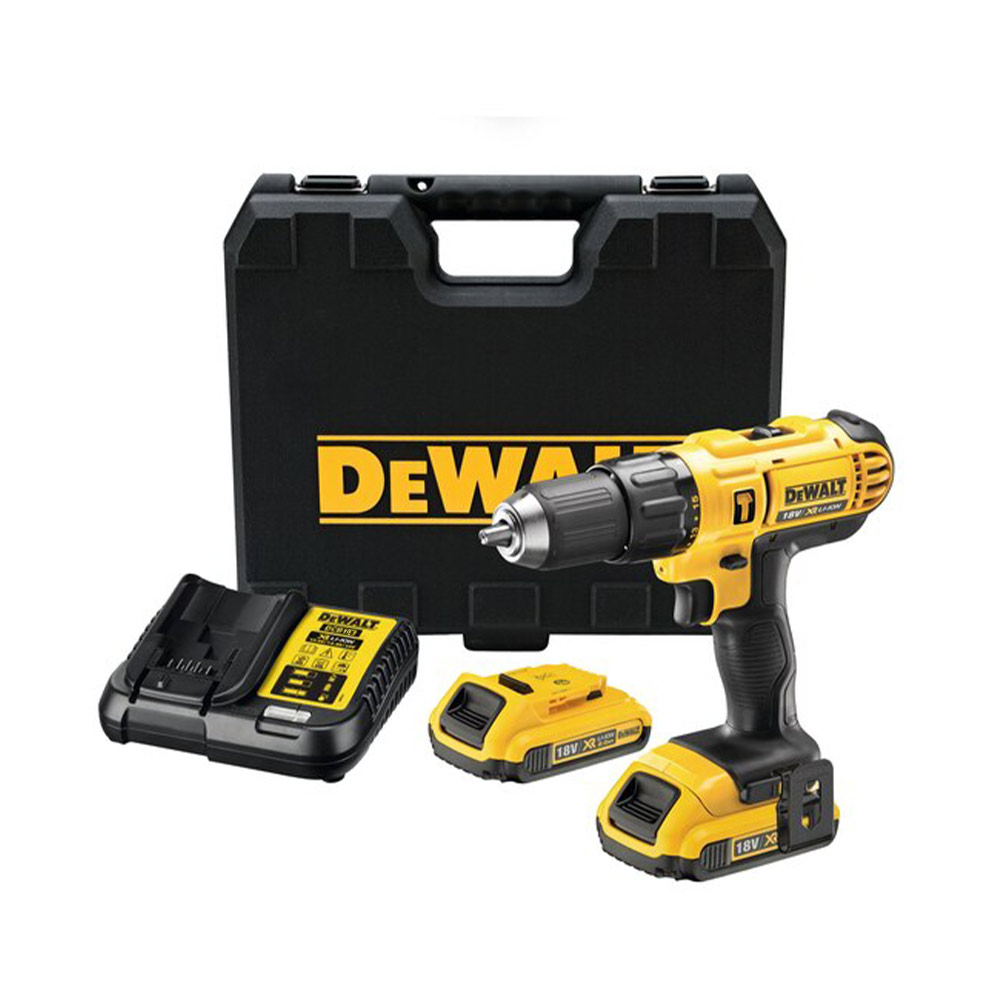 DeWalt DCD776D2-QW 18V LI-Ionen-Akku-Kombibohrer mit 2x 2Ah Akkus, Ladegerät und Koffer