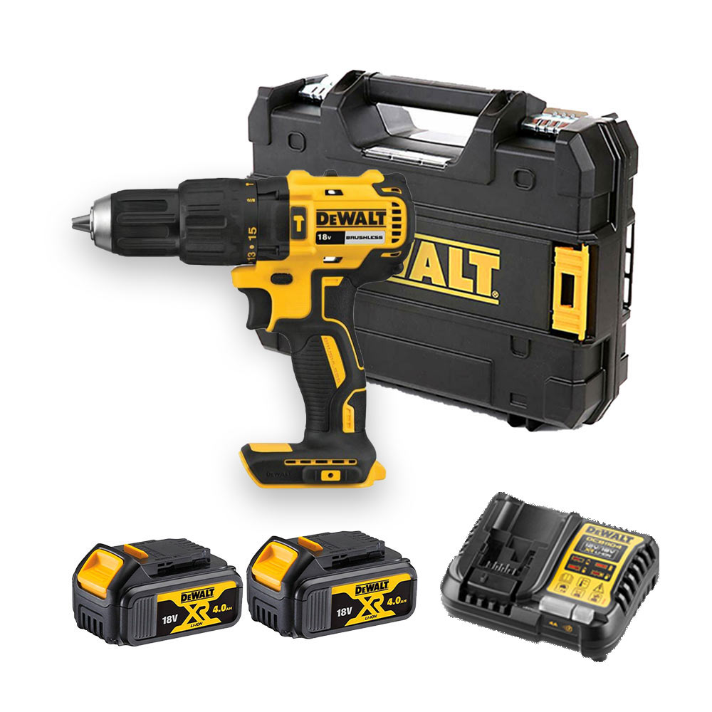 DeWalt DCD778M2T-QW 18V Bürstenloser Akku-Bohrschrauber mit 2x 4 Ah Akkus, Ladegerät und Koffer