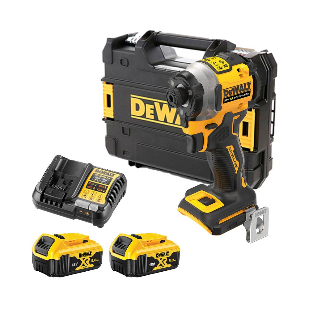 DeWalt DCF850P2T-QW 18V XR Akku-Schlagschrauber mit 2x 5Ah Akkus, Ladegerät und Koffer