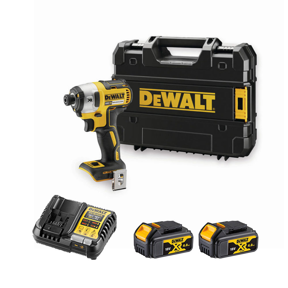 DeWalt DCF887M2-QW 18V XR bürstenloser Akku-Schlagschrauber mit 2x 4Ah Batterien, Ladegerät und Koffer