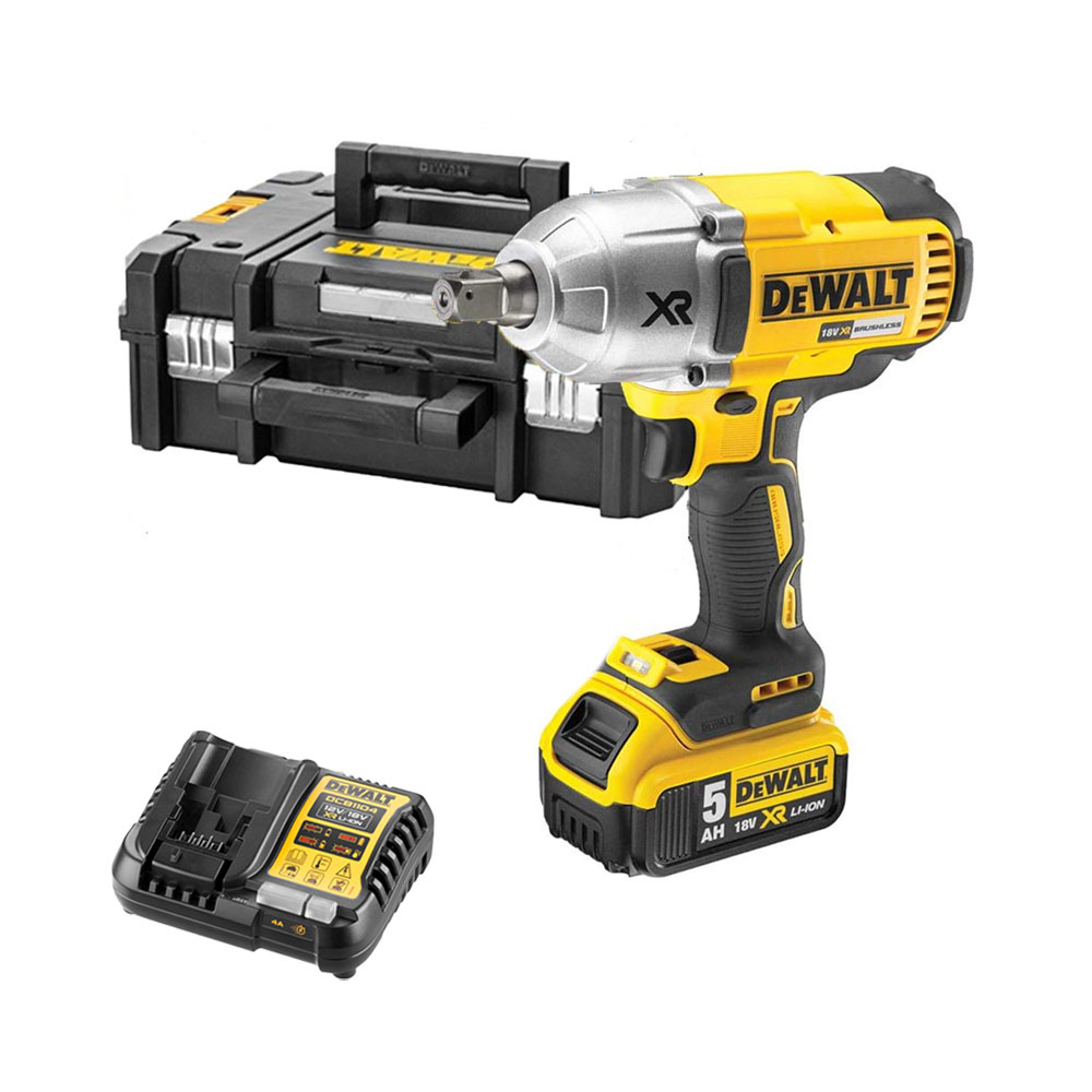 DeWalt DCF899P1-QW 18V XR 1/2" Bürstenloser Akku-Schlagschrauber mit 1x 5Ah Akku, Ladegerät und Koffer