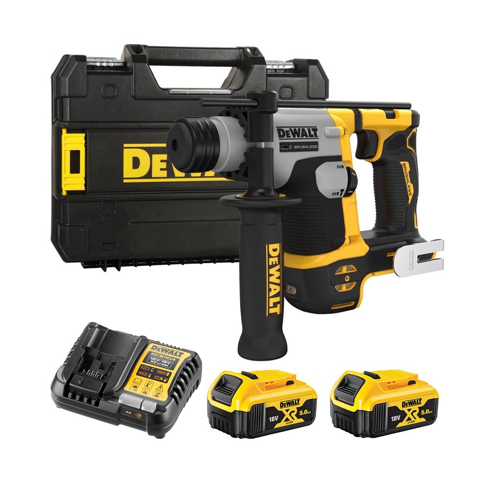 DeWalt DCH172P2-QW 18V Akku-Bohrhammer (16 mm) mit 2x 5Ah Akkus, Ladegerät und Koffer
