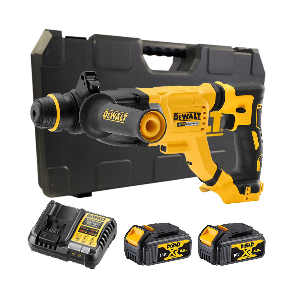 DeWalt DCH263M2-QW 18V Akku Kombihammer Bohrhammer SDS+ mit 2x 4Ah Akkus, Ladegerät und Koffer