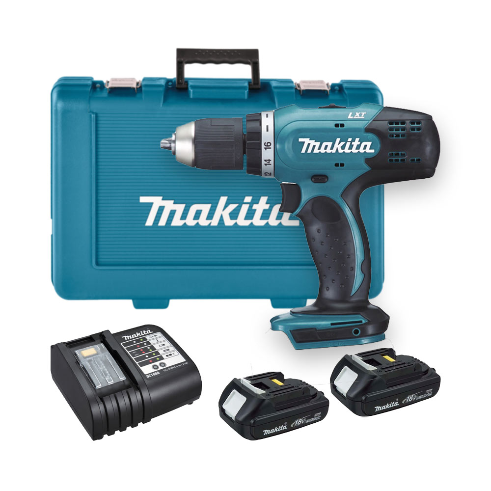 Makita DDF453SYE 18V Akku-Bohrschrauber mit 2x 1.5 Ah Akkus, Ladegerät und Koffer