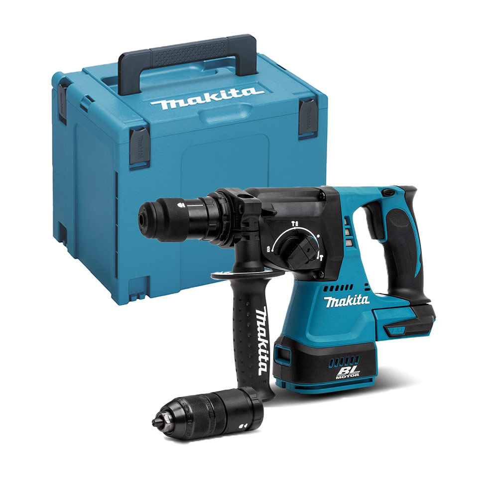Makita DHR243ZJ 18V Bürstenloser 3-Modus SDS+ Drehbohrhammer 24 mm mit Schnellwechselfutter mit Koffer