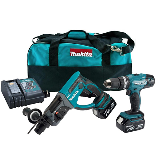 Makita DLX2025M 18V LXT 2 Stück Akku- Kit mit DHP453, DHR202, 2x 4.0Ah Batterien & Koffer