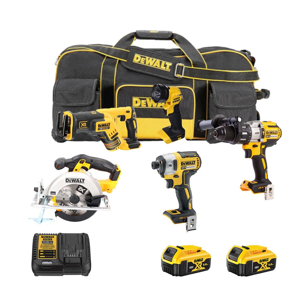 DeWalt DSET6 DCS391N + DCS367N + DCD996N + DCF887N + DCL040 18V 5 Maschinen Elektrowerkzeug Set mit 2x 5Ah Akkus, Ladegerät und Tasche - Image 5