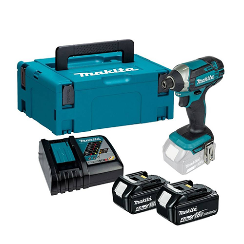 Makita DTD152RMJ 18V Akku-Schlagschrauber mit 2 x 4.0Ah Batterien, Ladegerät und Koffer