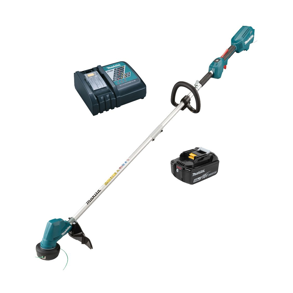 Makita DUR192LRT 18V Akku-Rasentrimmer LXT mit 5,0 Ah Akku und Schnellladegerät
